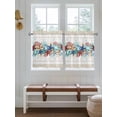 thumbnail image 7 of Half Window Curtains 24 Inches Long, Blue Starfish Beach Window Treatment Curtain Drapes, Summer Coral Conch Coastal Retro Beige Short Curtains Tiers for Kitchen Over Sink, 27.5"x24", 2 Panels, 7 of 7