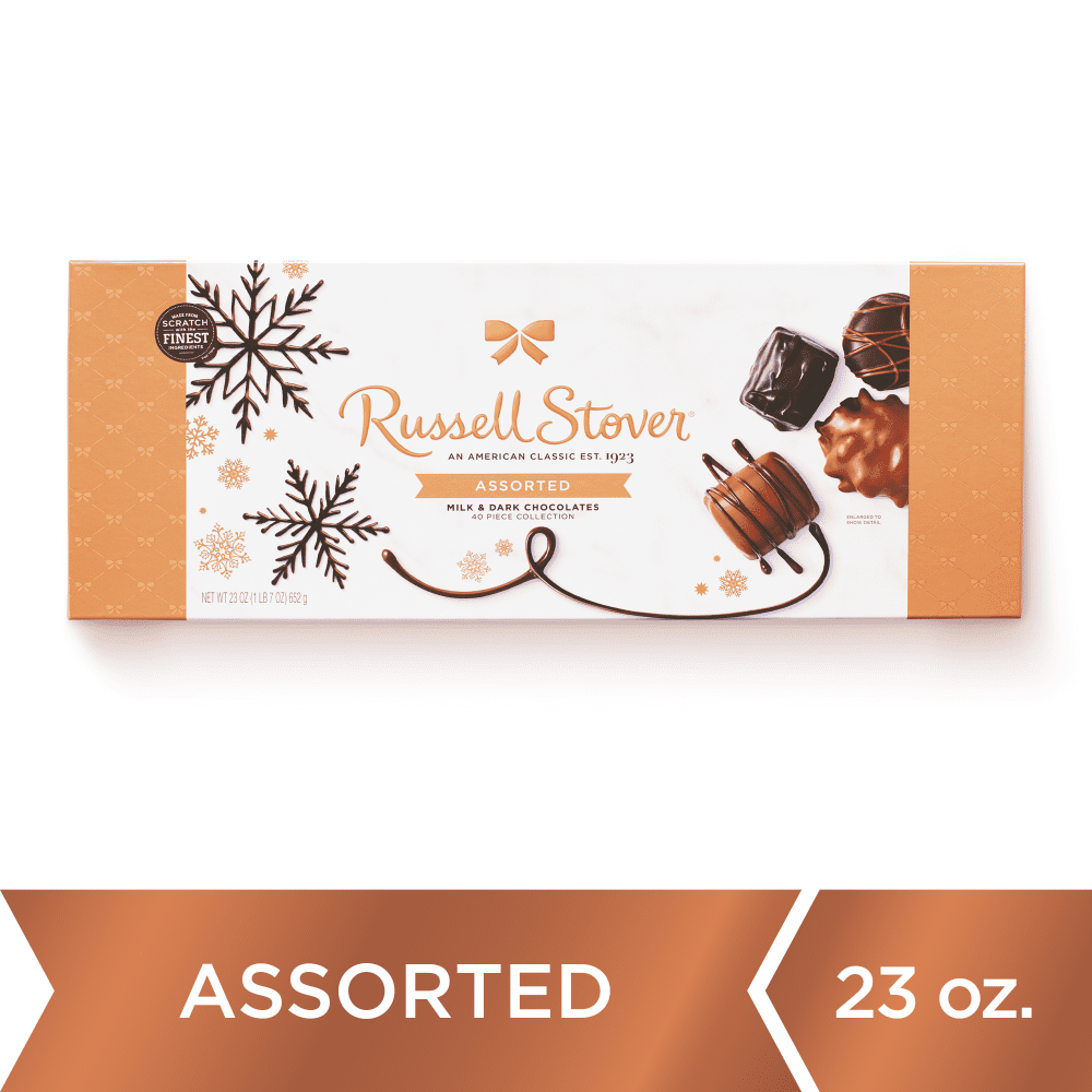 Russell Stover Christmas Assorted Chocolates WOW! Copper Gift Box, 23