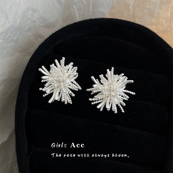 Faty-T Zircon stud earrings - Design with a three-dimensional effect, like fireworks, high-end floral style earrings