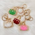 thumbnail image 3 of Wrapables Stylish Crystal Rhinestone Handbag Shaped Purse Charm Keychain, White, 3 of 6
