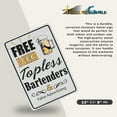 thumbnail image 2 of Topless Bartenders Funny Bar Sign Free Beer Metal Man Cave, Dorm Room Wall Decor, 2 of 7