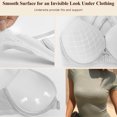 thumbnail image 5 of YANDW Front Closure Push-up Bra Strappy Thick Padded Cross Back Add 2 Cup Plunge Underwire Bras 42A, White, 5 of 7