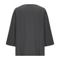 thumbnail image 5 of XuJwPNcy Linen Shirts for Women 3/4 Sleeve Oversized Tops Plus Size Casual V Neck Pullover Solid Color Blouse Tshirts（Gray,Large), 5 of 7