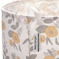 thumbnail image 5 of Sea Team 19.7 x 15.7 Inches Large Sized Folding Cylindric Canvas Fabric Laundry Hamper Storage Basket with Floral Pattern, Yellow & Grey, 5 of 7
