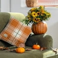 thumbnail image 2 of Guanhe Fall Pillow Covers 18x18 Inch Autumn Thanksgiving Orange Pumpkin Plaid Throw Pillow Covers Fall Rustic Farmhouse Pillowcases for Couch Home Decor, 2 of 7