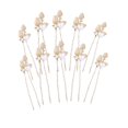 thumbnail image 1 of Lishi Épingles à Cheveux Élégantes en Forme de U avec Perles - Lot de 10, 1 of 5