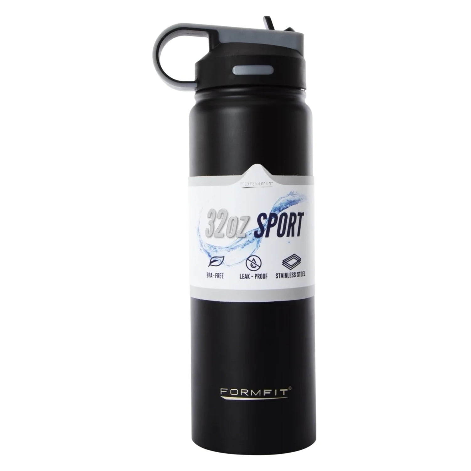 Squeeze Water Bottle HYDR-8 Time Marked 32oz Clear Sports Bottle