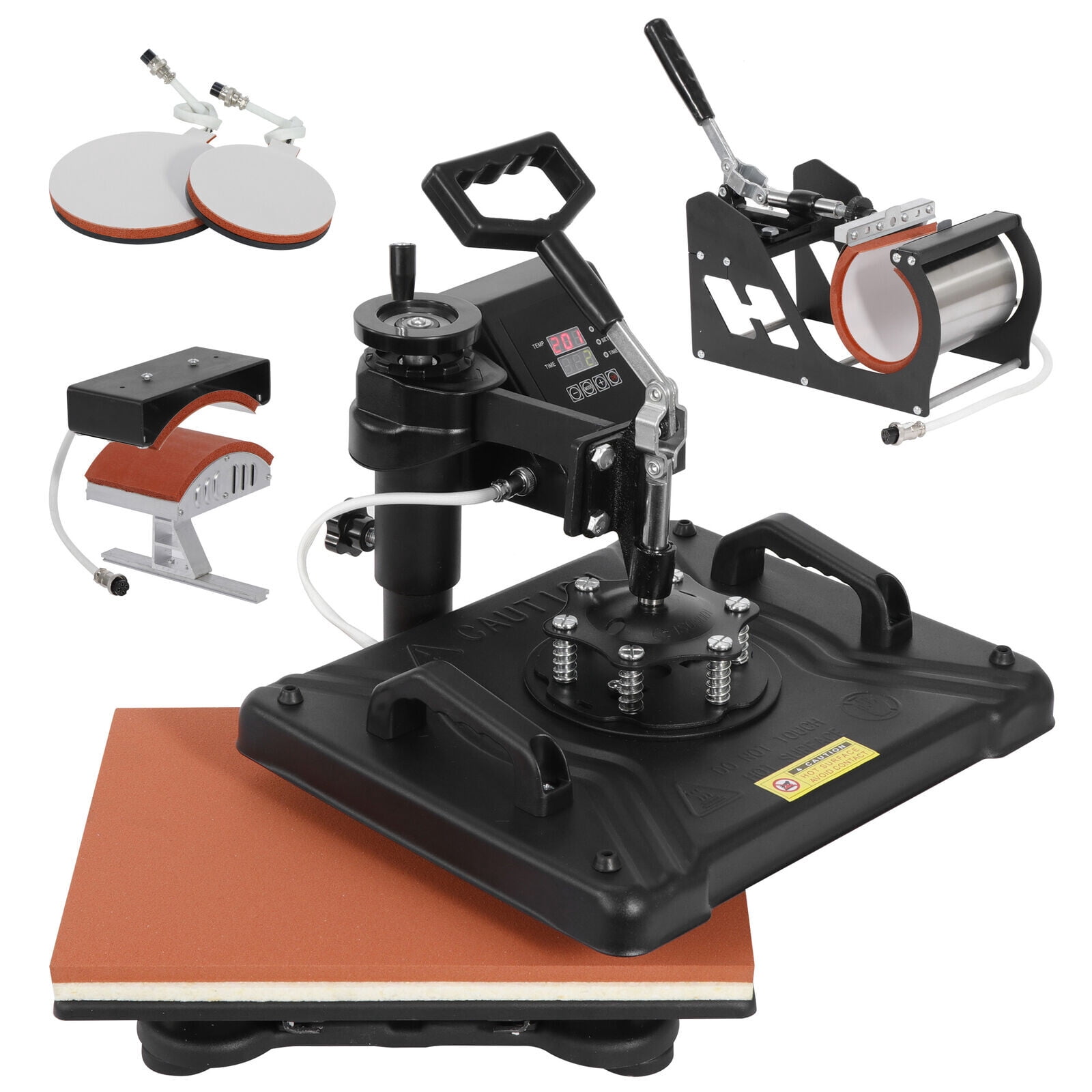 ZENSTYLE 5 In 1 Digital Heat Press Machine Sublimation For T-Shirt/Mug/Plate Hat Printer