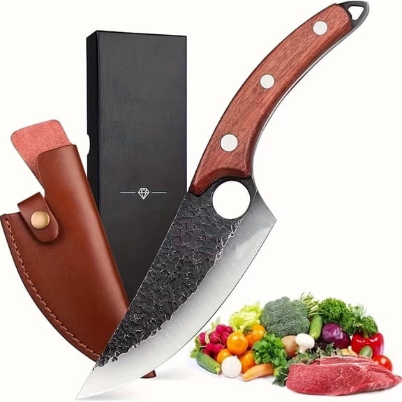 Chef Knife for Cutting, Boning & Chopping. Stainless Steel Kitchen Knife for Balance & Control