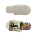 thumbnail image 5 of COEQINE Black Cat Hippie Flower Womens House Slippers Trendy Fuzzy Slides Quiet Sole Indoor Home Sandals Winter Slippers Open Toe for Women Men Indoor Slip On House Shoes, 36-37, 5 of 7