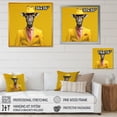 thumbnail image 4 of Designart "Giraffe in a Yellow Suit II" Animals Framed Wall Art Decor - Modern Yellow Giraffe Fashion Entryway Framed Wall Art Print, 4 of 6