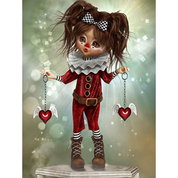 Cuadros Decorativos Muñeca de payaso de punto de cruz completa de 11 quilates, artesanía de bordado DIY estampada (SZX-C1049) Sywqhk Nuevos Originales