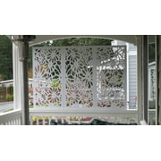 VIMA Suflo Decorative Wall Panel - PVC Board with Private Screen Fence Design, 48L x 24W x 3/8 Thick, White Color - Lightweight, Durable, Easy to Install for Home Renovation Sold as set of 1