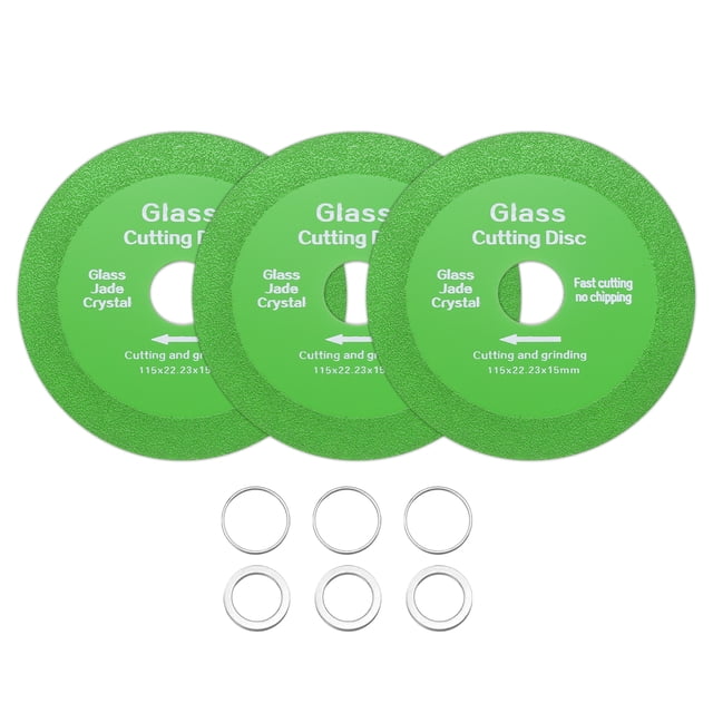 Disco de corte de vidrio Uxcell 3 paquetes de 4.5 pulgadas para amoladora angular 7/8" Disco de corte de diamante sierra ultra delgada para molienda
