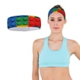thumbnail image 3 of Sports Sweat Absorber Headband 10.6in Thin, Strong Absorbent And Thick Sweat Absorber Can Be Used As A Headband Mask Neck Band Scarf Multicolored Building Block (4), 3 of 6