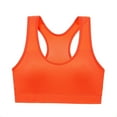 thumbnail image 2 of qolati Racerback Sports Bras for Women Medium Support Padded Bra Seamless Active Workout Gym Yoga Crop Tank Top Women's Sports Wireless Bra Orange Free Size, 2 of 3