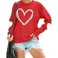 thumbnail image 6 of Leopard Valentines Tops Sweatshirt Womens Love Heart Elbow Patch Shirts Crew Neck Pullover Long Sleeve Oversized Blouse Tops Valentines Day Sweater Shirt, 6 of 7