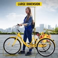 thumbnail image 1 of Triciclo para adultos de 7 velocidades y 3 ruedas, bicicleta amarilla de 24 pulgadas con cesta grande para montar, 1 of 9