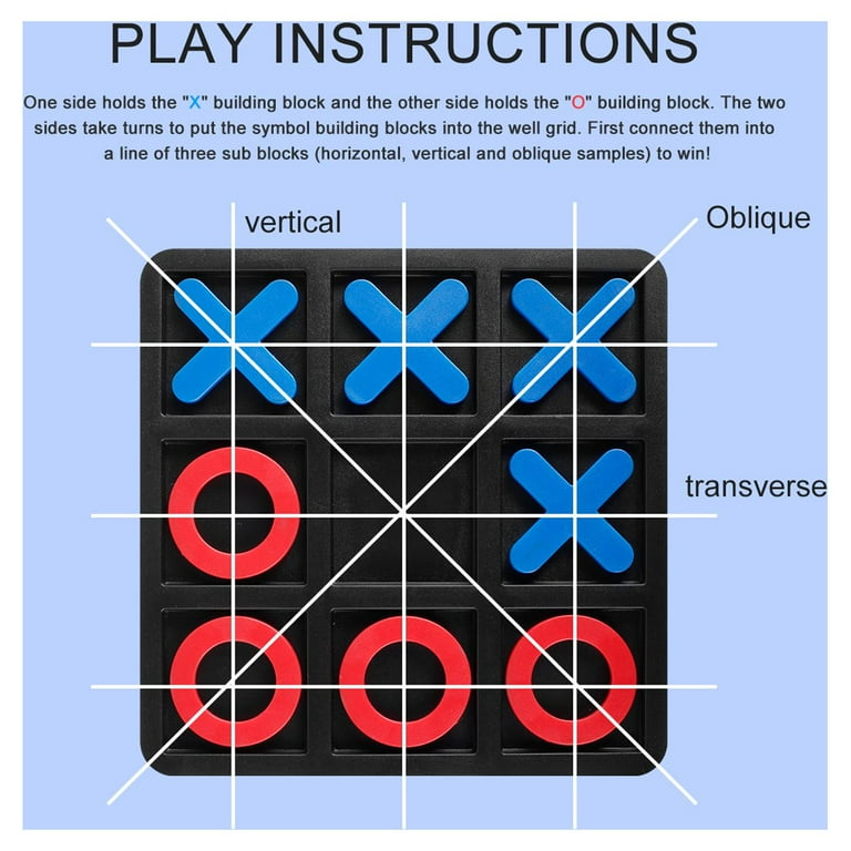 Tic-Tac-Toe - Tic Tac Toe - Legespiel - Strategiespiel Im Holzrahmen  Zufällige Farbe Mini-Tischbrett Aus Holz, Wettbewerbsfähige X-O-Blöcke Für  Couchtischdekoration, Partyspiele, Kindergeschenk: : Spielzeug