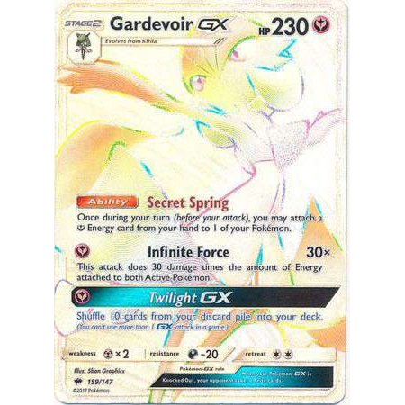 Pokemon Sun & Moon Burning Shadows Hyper Rare Gardevoir GX #159