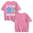 thumbnail image 4 of It's My 9th Birthday 9 Nine Happy Birthday Girls T-Shirt Azalea Red XS, 4 of 5
