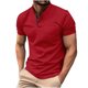 thumbnail image 1 of Mens Manga Corta Botón Abajo Camisas con Bolsillo Color Sólido Stand-Up Collar Blusa, Botón de la Moda de Bolsillo para los Hombres, Lavado de Manos Casual, 1 of 6