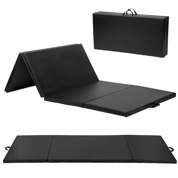CL.HPAHKL Folding Gymnastics Mat 4'x8', Extra Thick High Density Tumbling Mat with Carrying Handles, Portable Lightweight Gym Mat Cheer Mat for Kids Adults Home Exercise Yoga Aerobics Fitness