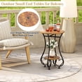 thumbnail image 2 of Side Table,Small Round End Table with Lower Shelf Small Spaces,Round Bedside Nightstand Table with Metal Frame,Couch Sofa Coffee Tea Table,Retro Accent Drink Table Living Room Bedroom Balcony C108, 2 of 3