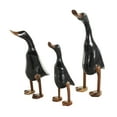 thumbnail image 6 of 16", 14", 11"H Black Wood Duck Sculpture with Brown Accents, by DecMode (3 Count), 6 of 9
