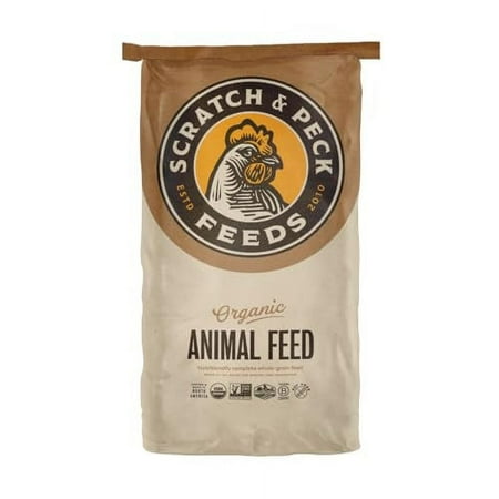 Scratch and Peck Whole Grain Adult Mash Mini Pig Feed - 25 lbs Bag - Corn-Free and Soy-Free - 13% Protein  Certified Organic and Non-GMO Project Verified Mini Pig Food