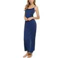 thumbnail image 4 of INSPIRE CHIC Women's Satin Pajama Cami Dress Nightshirt Sleepwear Lounge Long Nightgown XS Blue, 4 of 5