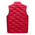 thumbnail image 3 of yubnlvae coats for men men's casual padded vest with zipper stand collar vest with pocket jackets for men red, 3 of 5