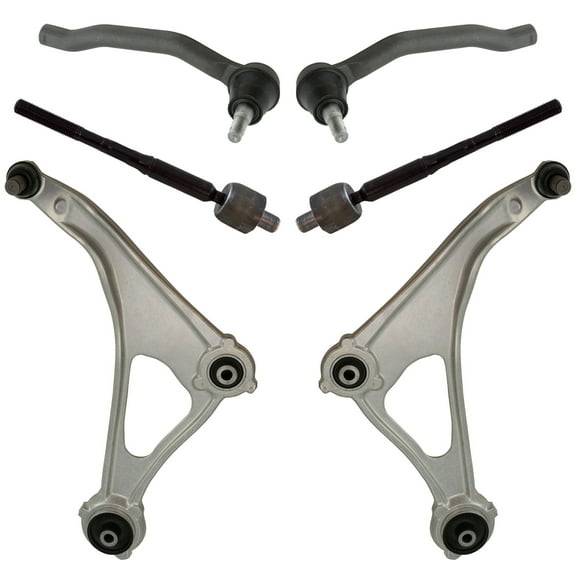 TRQ 6 Piece Steering Suspension Kit Control Arms w/ Ball Joints Tie Rod Ends PSA64904