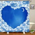 thumbnail image 3 of Natural landscape Blue Sky White Clouds Shower Curtains Bathroom Frabic Waterproof Polyester Bath with, 3 of 7