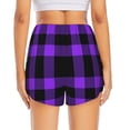 thumbnail image 4 of Fotbe Purple Buffalo Plaid Womens High Waist Running Shorts Athletic Workout Quick Dry Shorts for Women with Pockets Gym Yoga Summer Shorts-Small, 4 of 9