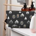 thumbnail image 5 of Toiletry Bag, Light Bulb Print grey Leather Waterproof Travel Makeup Cosmetic Bag Organizer, Large Capacity Toiletry Bag for Travel Size Toiletries, Skin Care Bag for Women, 5 of 8