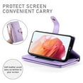 thumbnail image 4 of For Samsung Galaxy S21 5G 6.2-inch Wallet Case for Women Men Multi-Card Slots Zipper Pocket Lanyard Strap Wristlet Leather Phone Case,Purple, 4 of 7