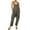 Coffee, variant on STARVNC Women Solid Color V Neck Sleeveless Pockets Jumpsuit