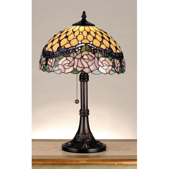 19" High Jeweled Rose Table Lamp