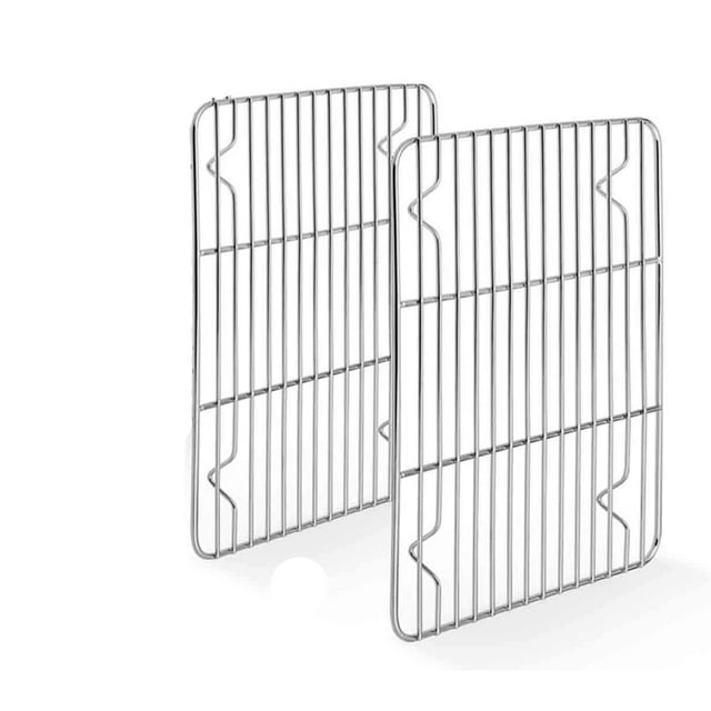 Baking Rack, Stainless Steel Cooling Roasting Rack for Baking Sheet Oven Pan, Healthy & Non Toxic, Sturdy & Rust Free, Oven & Dishwasher Safe - Set of 2 (11.6”×9”)