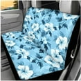 thumbnail image 3 of Pzuqiu 14 Pcs Front Back Car Seat Covers Full Set Steering Wheel Seat Belt Headrest Covers Center Console Pad Coasters Keychain Daily Travel Athletic Automobile Interior Sets Blue Hibiscus, 3 of 7