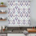 thumbnail image 5 of Blue Flower Sheer Curtains 45 Inches Long, Purple Vintage Moroccan Country Floral Light Filering Curtains, Breathable Simi Curtain Privacy Drapes for Kitchen Bathroom Small Window Treatment, 5 of 9