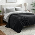 thumbnail image 2 of Bare Home Couverture Texturée en Molleton Microplush - 300 G/m2 - Microfibre Duveteuse - Douce et Moelleuse - Très Grand Lit, Noir, 2 of 6