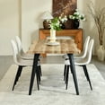 thumbnail image 4 of Homy Casa Modern Industrial 5-Piece Dining Set for 4 for Dining Room, Faux Wood Walnut Live Edge Table with 4 Armless Chairs, 4 of 11