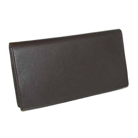 Winn International Unisex Nappa Leather Deluxe Checkbook Cover, Brown