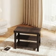 thumbnail image 3 of EDX 3 Tier Bamboo Shoe Rack Bench, 11.3'' x 19.7'' x 18'' Storage Seat Organizer with 286lb Capacity for Entryway,  Bedroom and Living Room,  Brown, 3 of 9