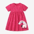 thumbnail image 2 of Toddler Girl Short Sleeve Dress Cotton Casual Tunic Playwear Basic Shirt Party Dresses 2-7Y, 2 of 7