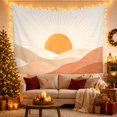 thumbnail image 3 of Abstract Landscape Sun with Earthy Mountain Dunes, Peaceful Minimalist for Nature Lovers, Geometric Wall Art, Housewarming Gift, Tapestry Wall Hanging for Bedroom and Living Room, 3 of 7