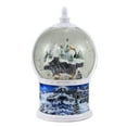 thumbnail image 2 of Roman 10.25" White and Blue Swirl Dome with Santa LED Tabletop Snow Globe, 2 of 3