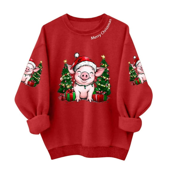 ShiShine Christmas Sweatshirt for Women Cute Christmas Graphic Sweater Funny Xmas Long Sleeve Holiday Pullover Tops